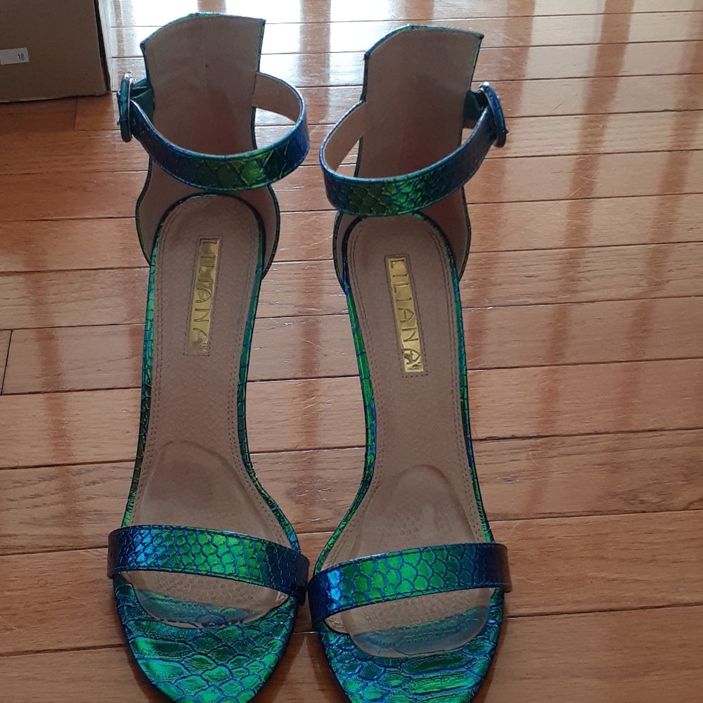 Green Hologram Sexy Sandals